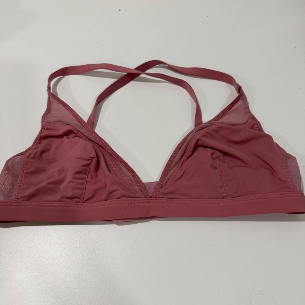 Parade Mesh Triangle Bralette Dusty Rose Pink Adjustable Cross Back Straps Small